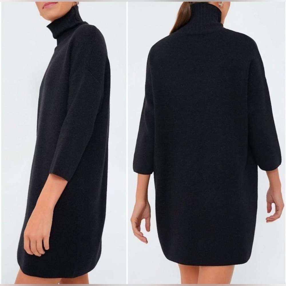 Pomander Place Vivianne Black  Sweater Turtleneck Dress Size Medium - Picture 4 of 17